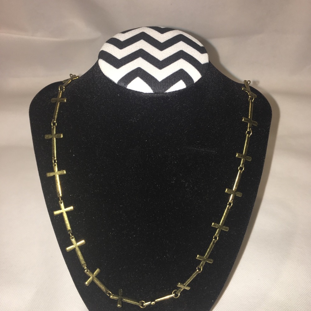 Extra long cross chain necklace
